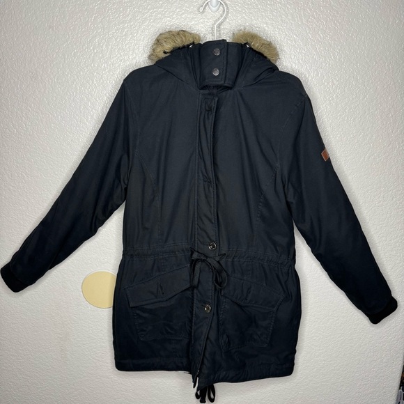 Hollister Dark Jacket with Faux Fur Lining and Trim - Picture 1 of 16
